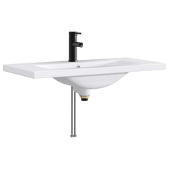 Bathroom Wash Basin Metal Matte black 81 cm 17.5 cm
