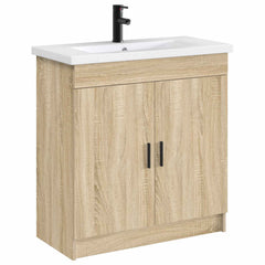 Bathroom Wash Basin Metal Matte black 81 cm 17.5 cm