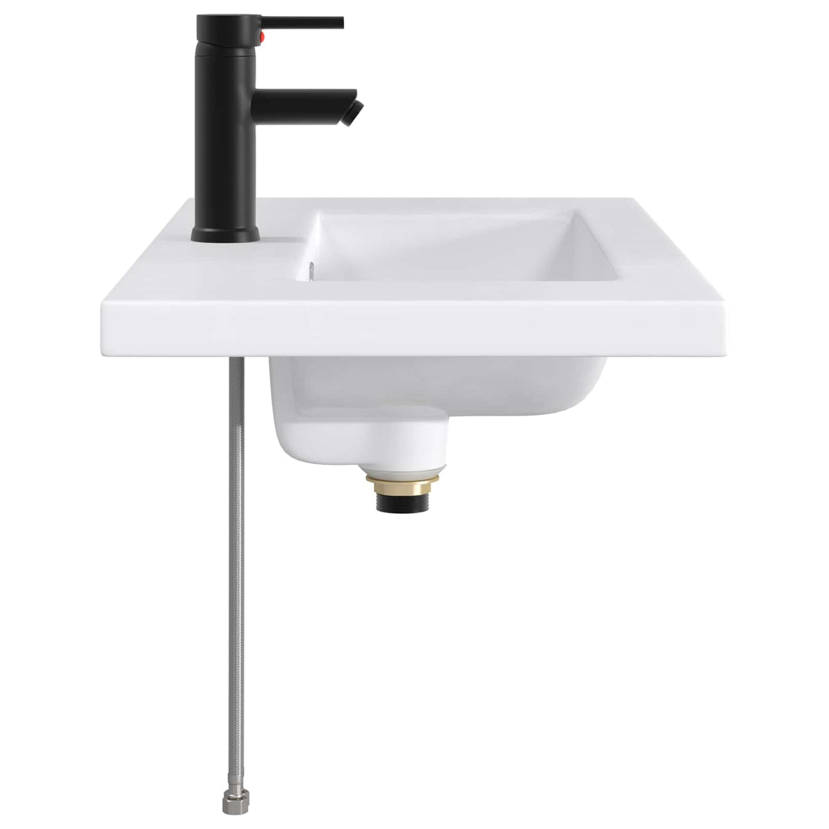 Bathroom Wash Basin Metal Matte black 81 cm 17.5 cm