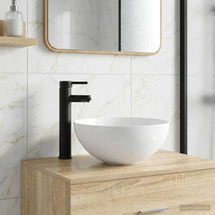 Bathroom Sink with Faucet and Drain Matte Black 35.5 cm 14.5 cm 35.5 cm
