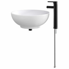 Bathroom Sink with Faucet and Drain Matte Black 44 cm 16 cm 44 cm