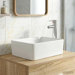 Bathroom Sink with Faucet and Drain Chrome 40.5 cm 13 cm 30.5 cm