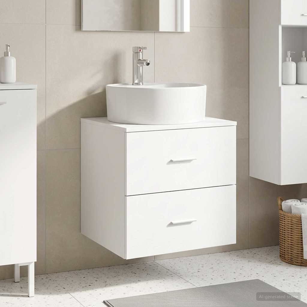 Wall-mounted Bathroom Sink Cabinet White