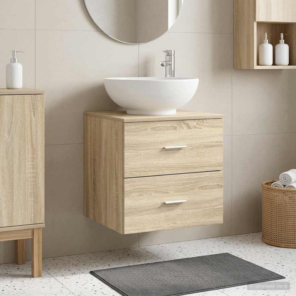 Wall-mounted Bathroom Sink Cabinet Sonoma oak
