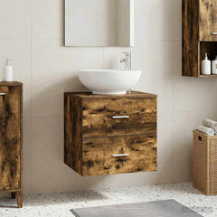 Wall-mounted Bathroom Sink Cabinet Smoked oak
