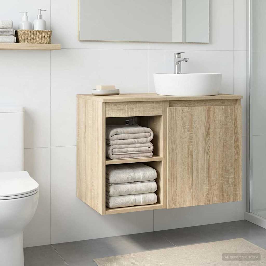 vidaXL Bathroom Cabinet In-between Sonoma Oak 30 x 35 x 50 cm 4