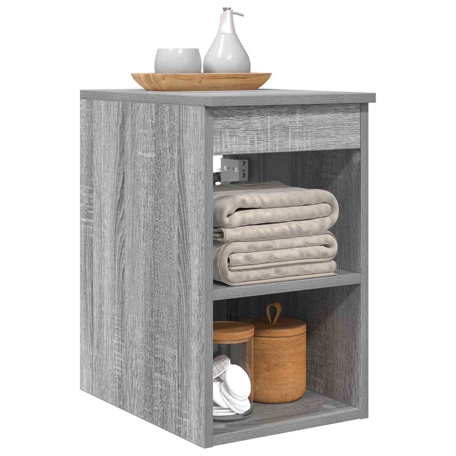 vidaXL Bathroom Cabinet In-between Grey Sonoma 30 x 35 x 50 cm 3