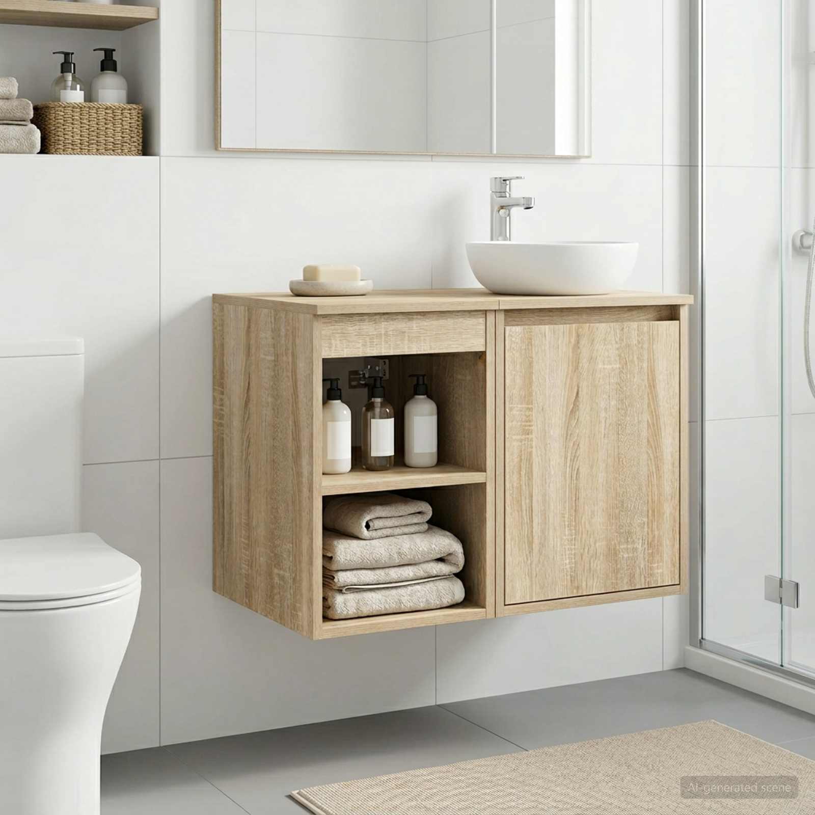vidaXL Bathroom Cabinet In-between Sonoma Oak 30 x 41 x 50 cm 1