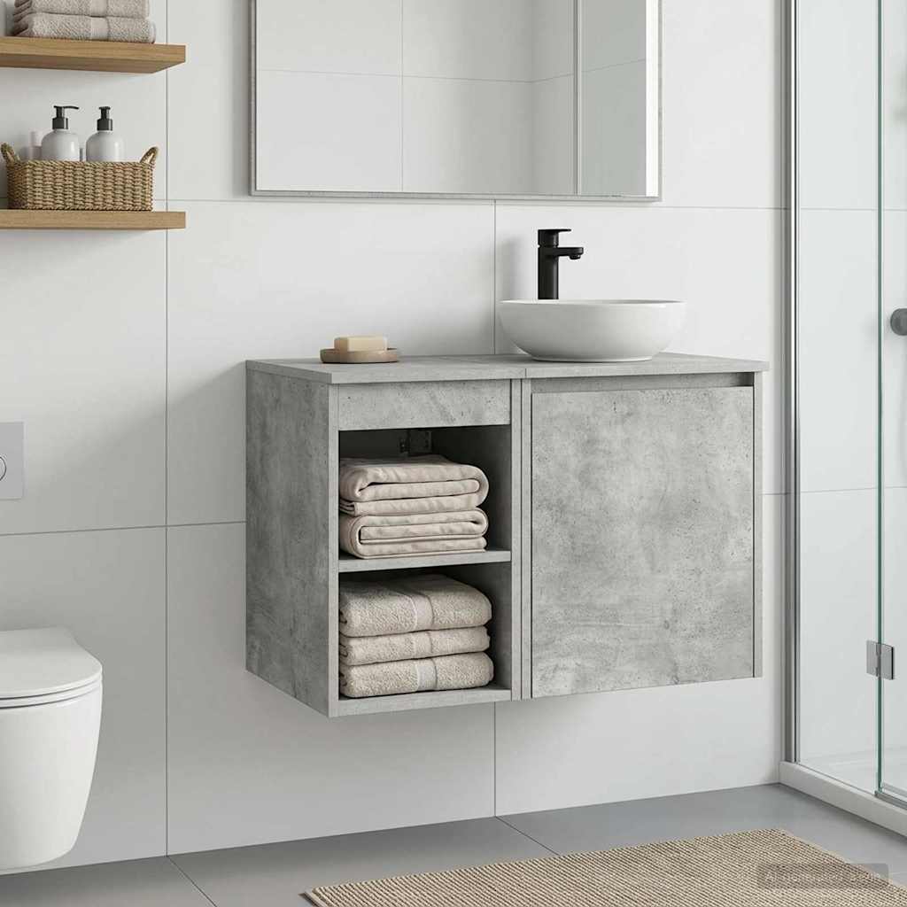 vidaXL Bathroom Cabinet In-between Concrete Grey 30 x 41 x 50 cm 4
