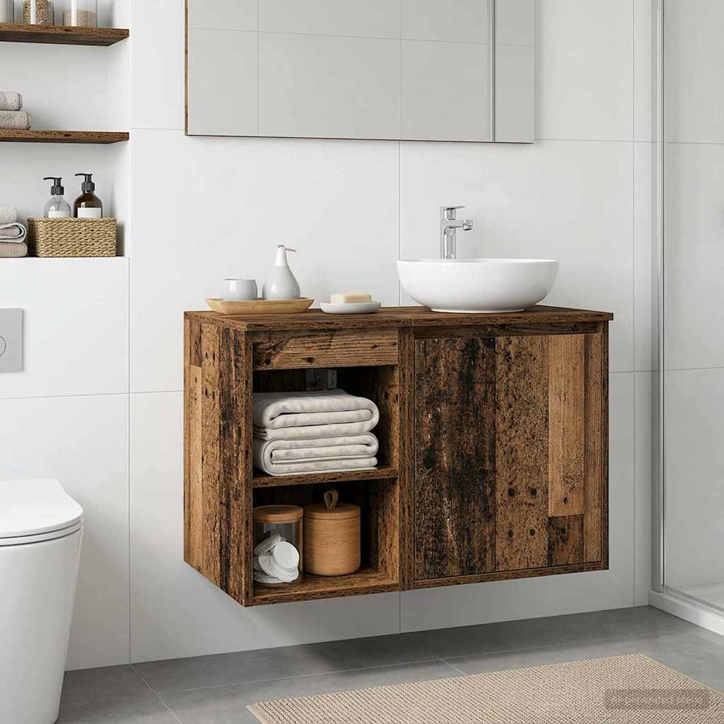 vidaXL Bathroom Cabinet In-between Old Wood 30 x 41 x 50 cm 1