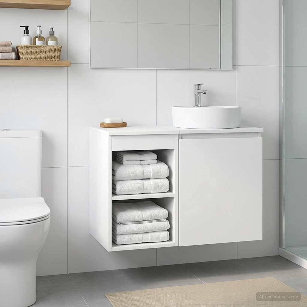 vidaXL Bathroom Cabinet In-between White 30 x 44.5 x 50 cm 1