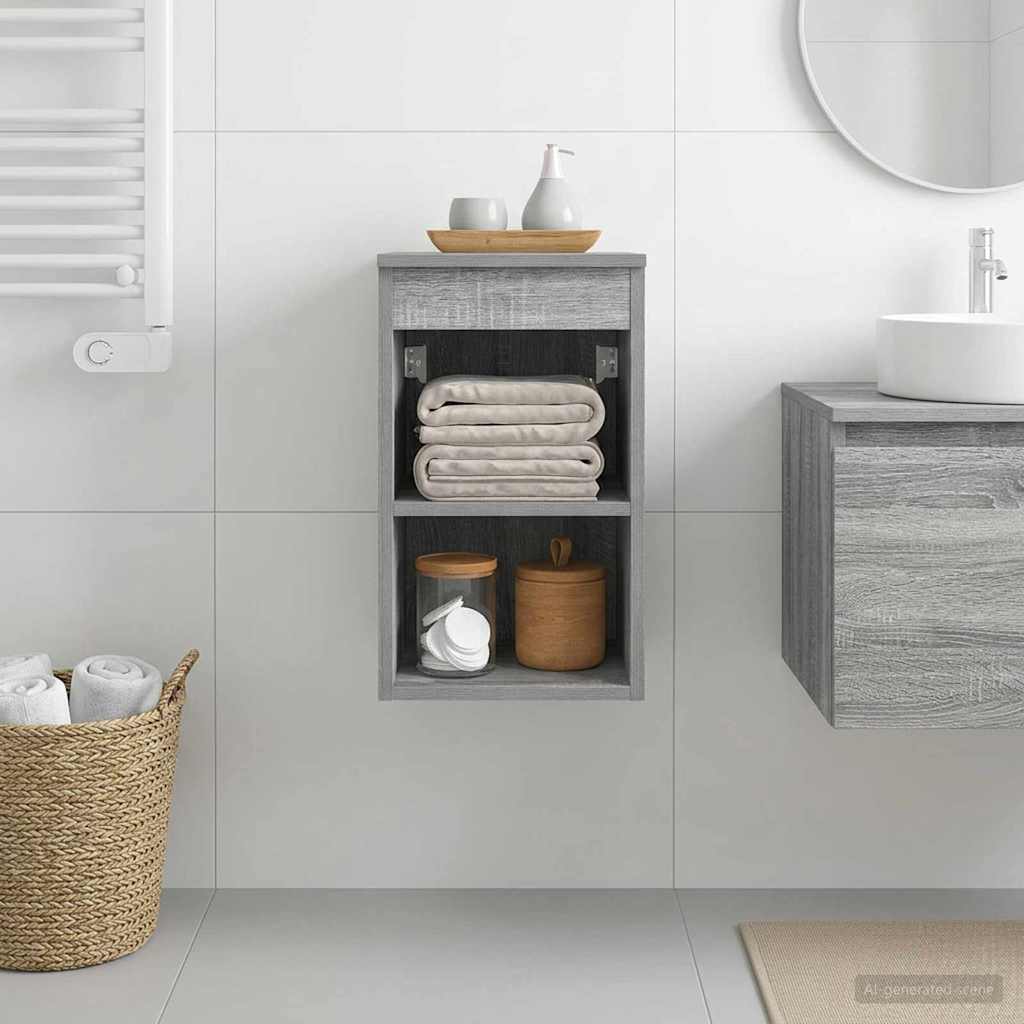 vidaXL Bathroom Cabinet In-between Grey Sonoma 30 x 44.5 x 50 cm 1