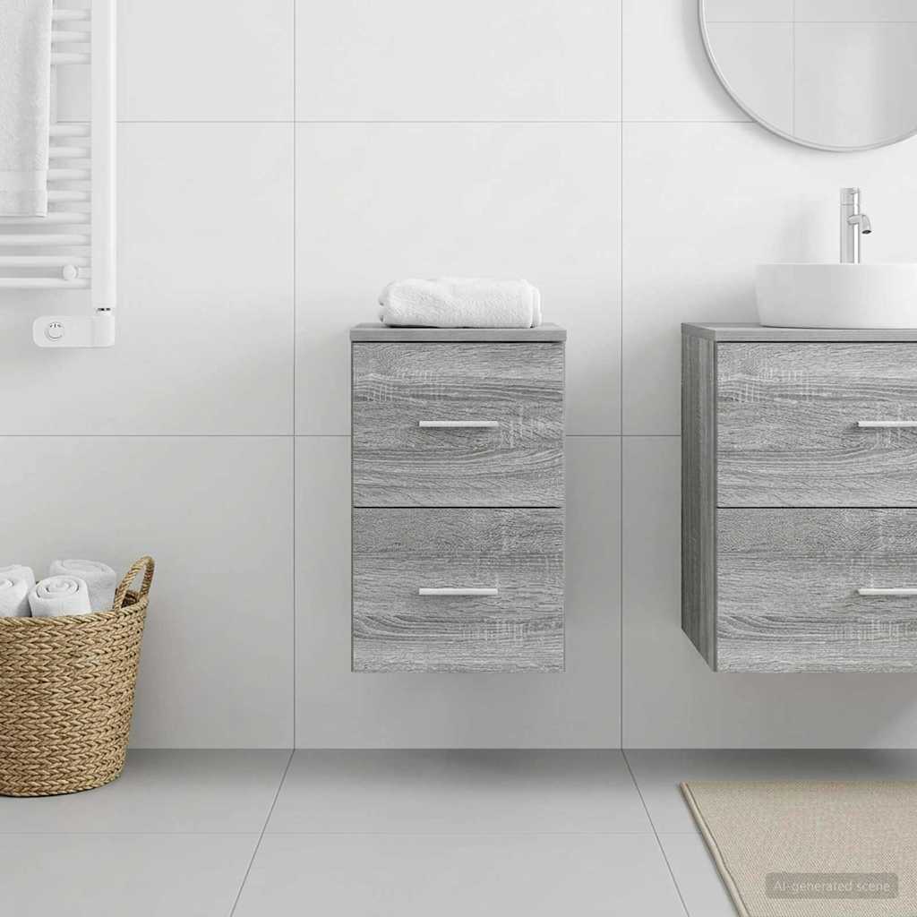 Bathroom Cabinet Engineered Wood 30 x 41 x 50 cm Grey sonoma