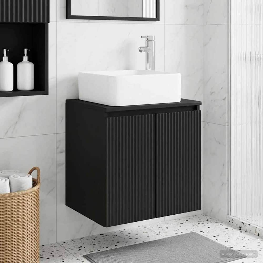 Wall-mounted Bathroom Sink Cabinet 49.5 x 41 x 80 cm Black