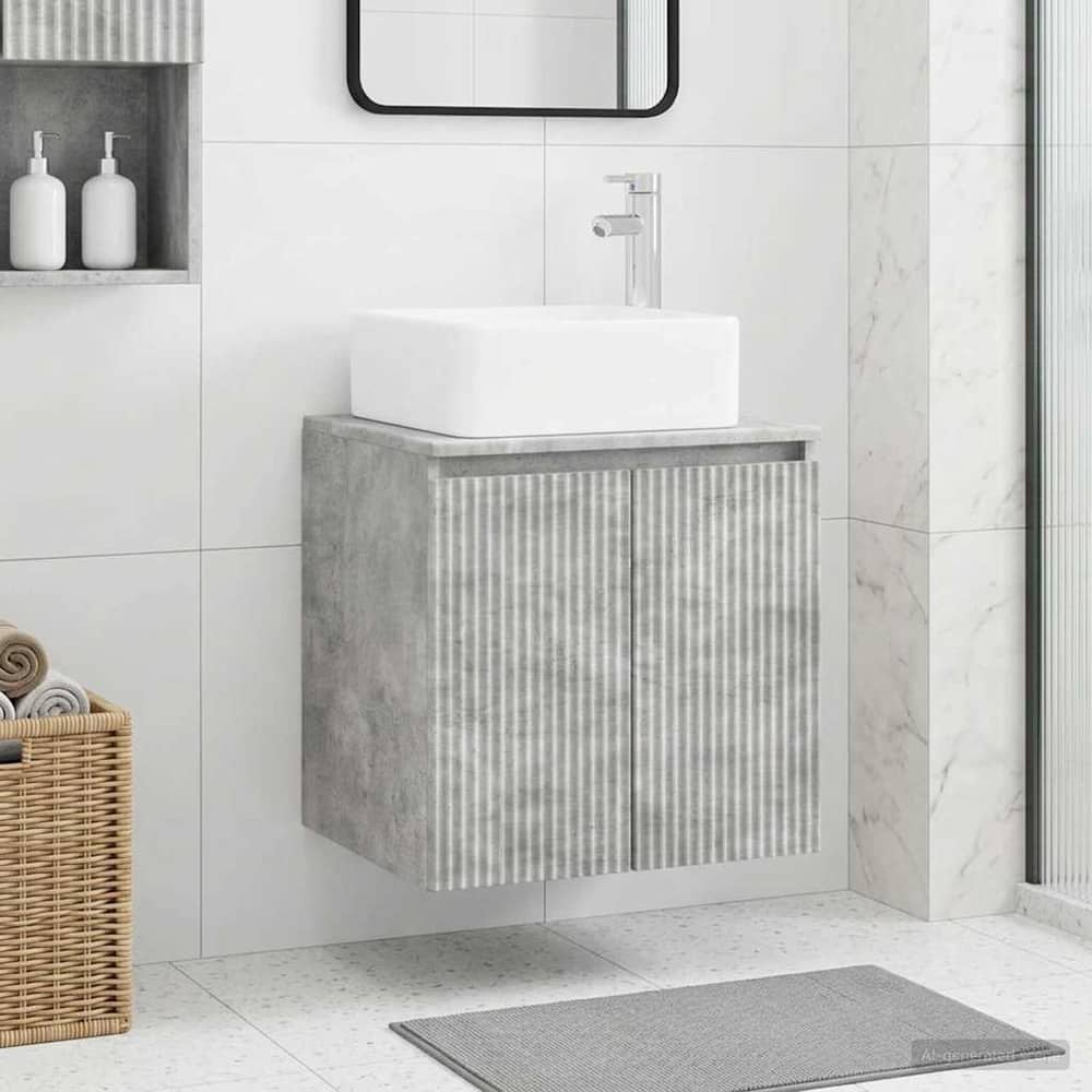 Wall-mounted Bathroom Sink Cabinet 49.5 x 41 x 80 cm Concrete grey