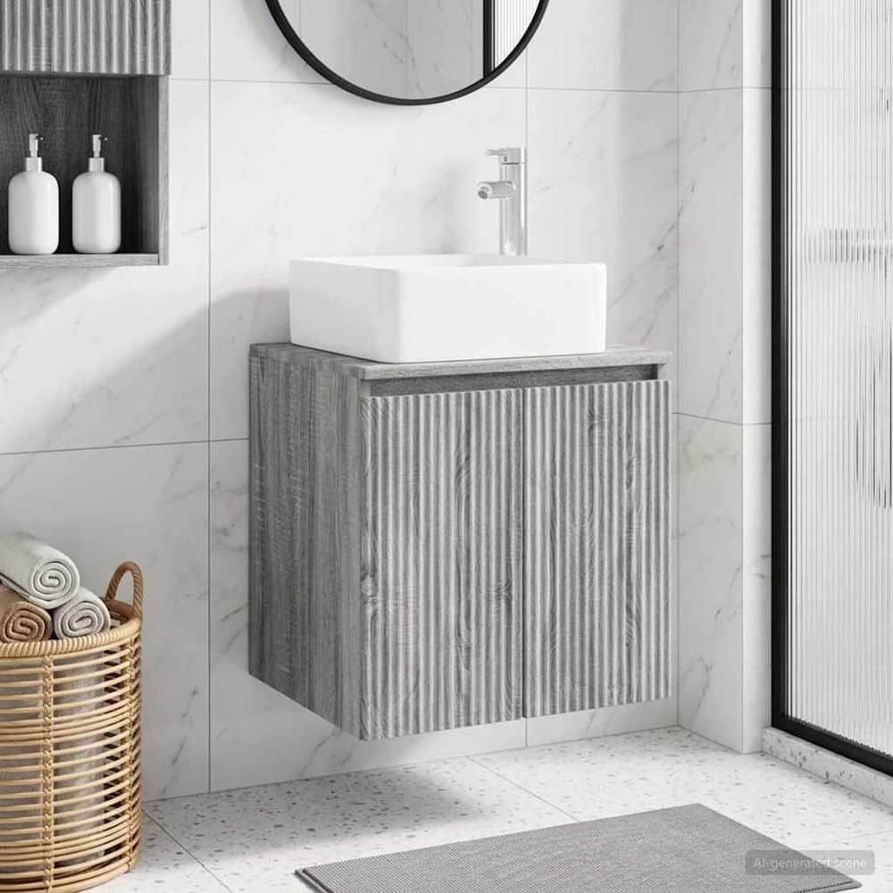 Wall-mounted Bathroom Sink Cabinet 49.5 x 41 x 80 cm Grey sonoma