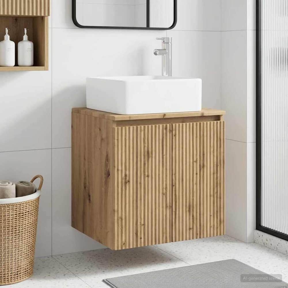 Wall-mounted Bathroom Sink Cabinet 49.5 x 41 x 80 cm Artisan oak