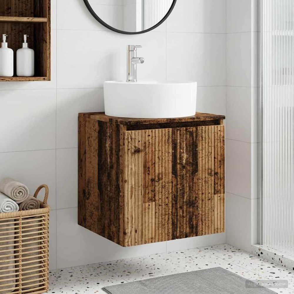 Wall-mounted Bathroom Sink Cabinet Old wood