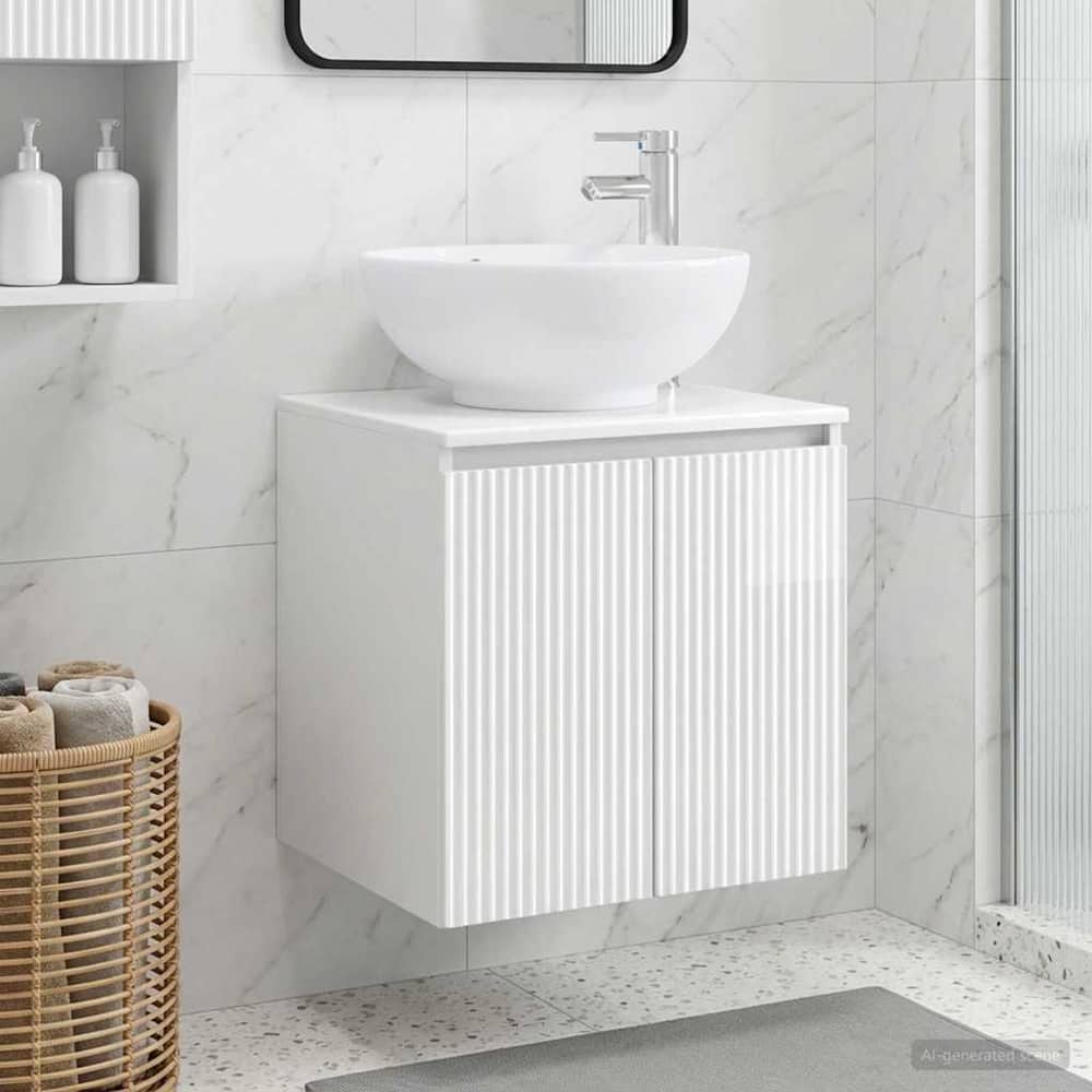 Wall-mounted Bathroom Sink Cabinet High gloss white