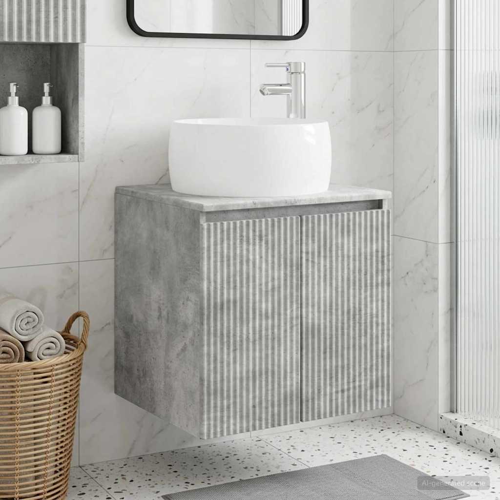 Wall-mounted Bathroom Sink Cabinet Concrete grey