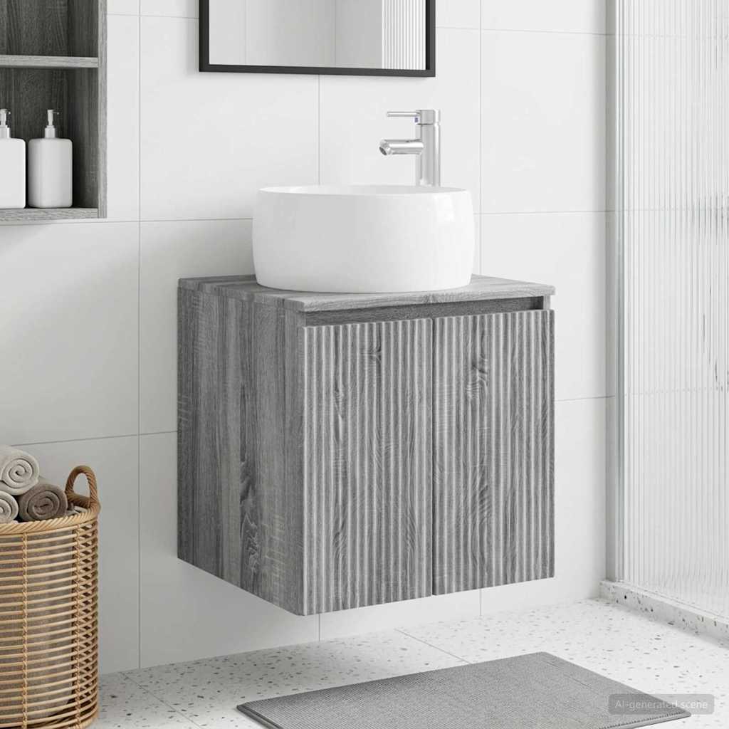 Wall-mounted Bathroom Sink Cabinet Grey sonoma