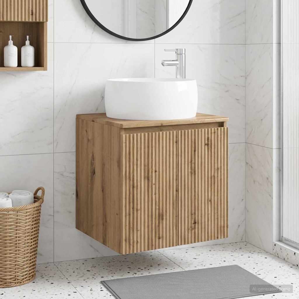 Wall-mounted Bathroom Sink Cabinet Artisan oak