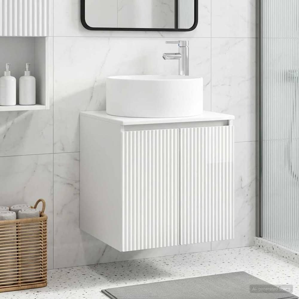 Wall-mounted Bathroom Sink Cabinet High gloss white