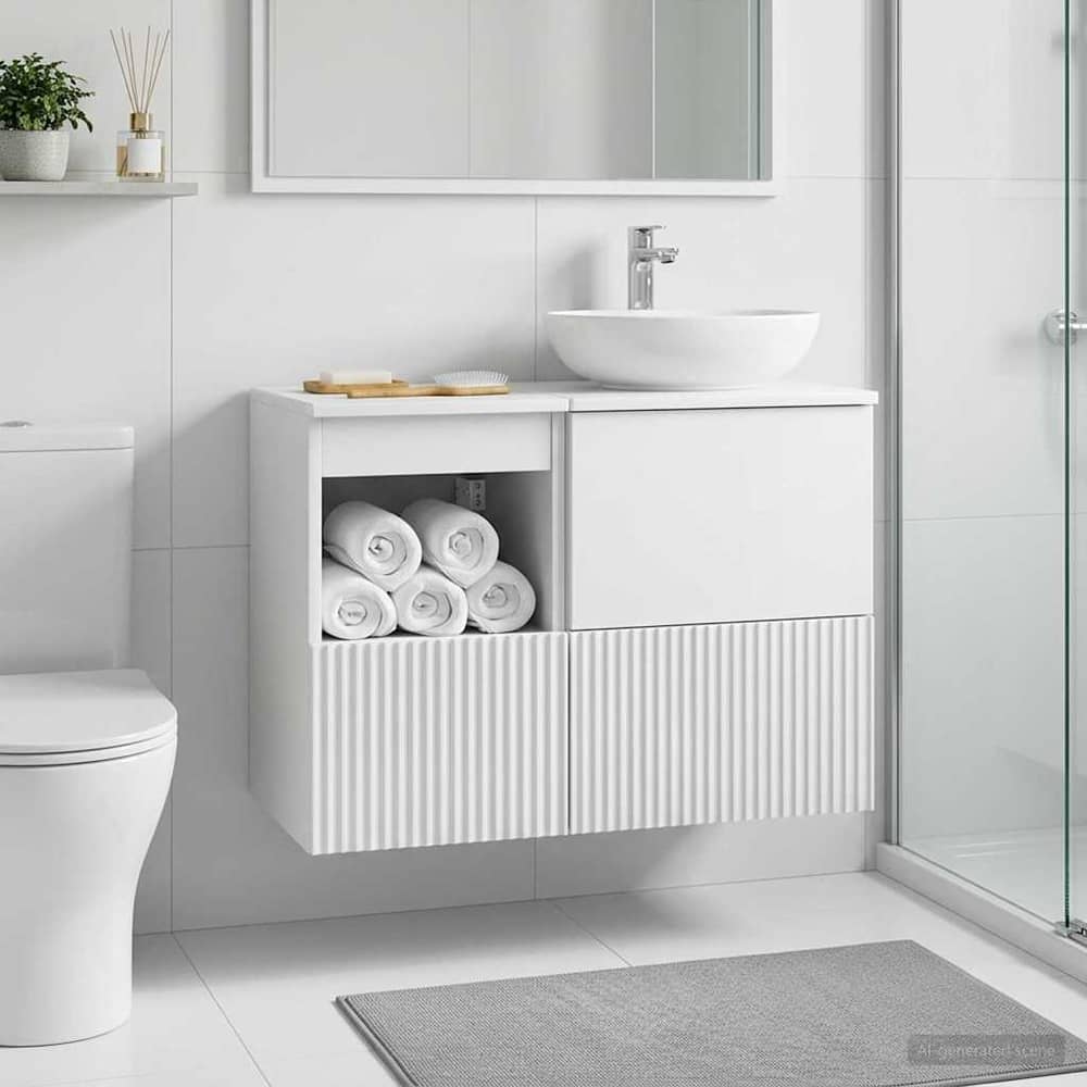 Bathroom Cabinet Engineered Wood 30 x 41 x 50 cm High gloss white