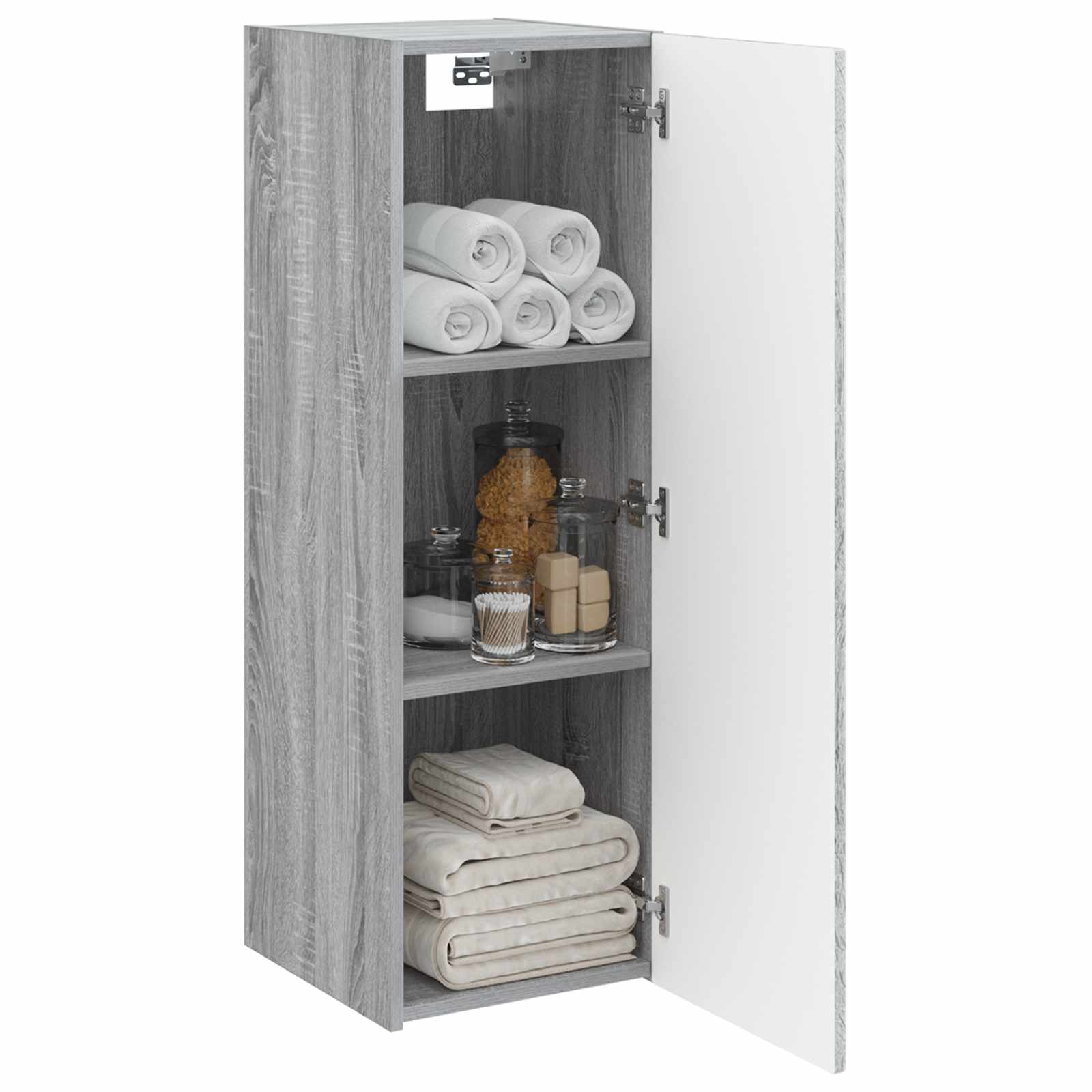 vidaXL Wall-mounted Bathroom Cabinet Grey Sonoma 33 x 34.5 x 100 cm 3