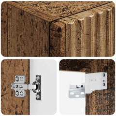vidaXL Wall-mounted Bathroom Cabinet Old Wood 33 x 34.5 x 100 cm 6