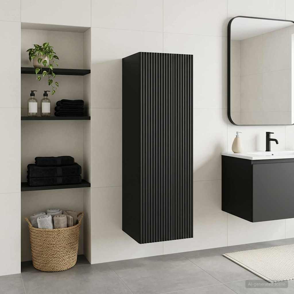 Wall-mounted Bathroom Cabinet 33 x 34.5 x 60 cm Black