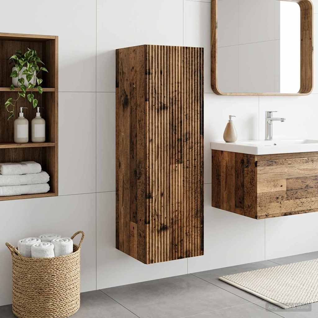 Wall-mounted Bathroom Cabinet 33 x 34.5 x 60 cm Old wood