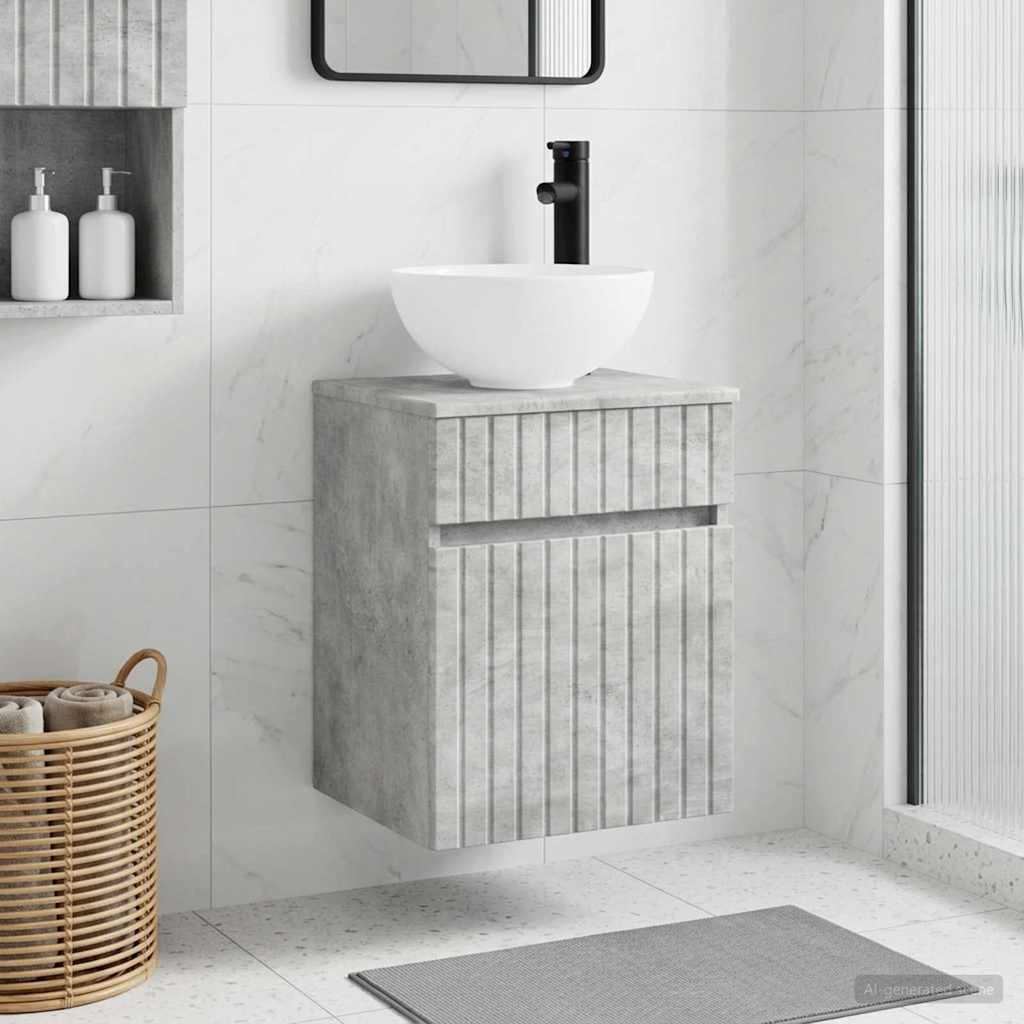 Wall-mounted Bathroom Sink Cabinet 39 x 41 x 80 cm Concrete grey