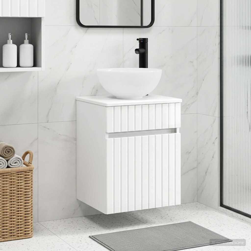 Wall-mounted Bathroom Sink Cabinet 39 x 41 x 80 cm High gloss white