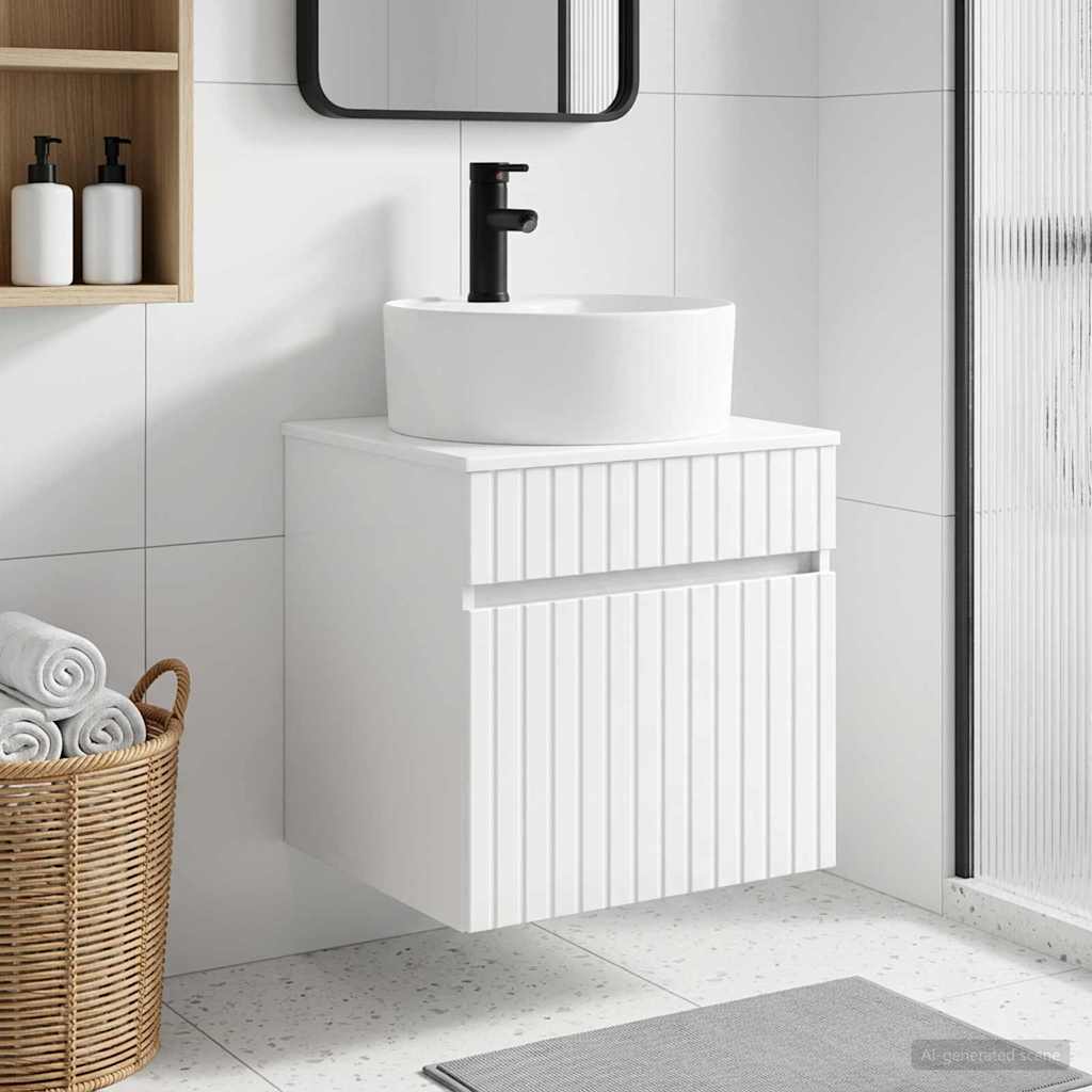 Wall-mounted Bathroom Sink Cabinet 49 x 44.5 x 82 cm High gloss white