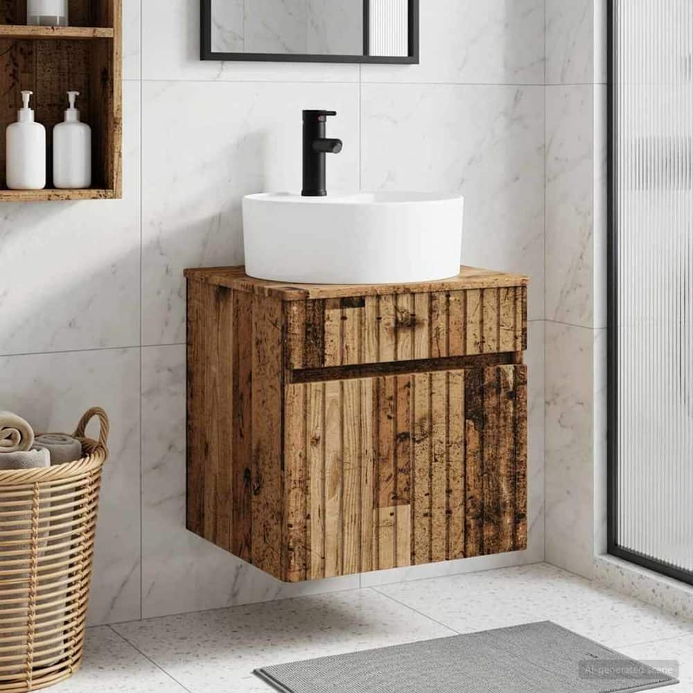 Wall-mounted Bathroom Sink Cabinet 49 x 44.5 x 82 cm Old wood