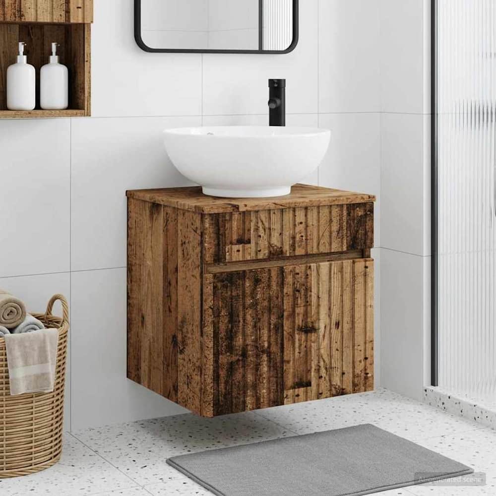 Wall-mounted Bathroom Sink Cabinet 49 x 44.5 x 80 cm Old wood