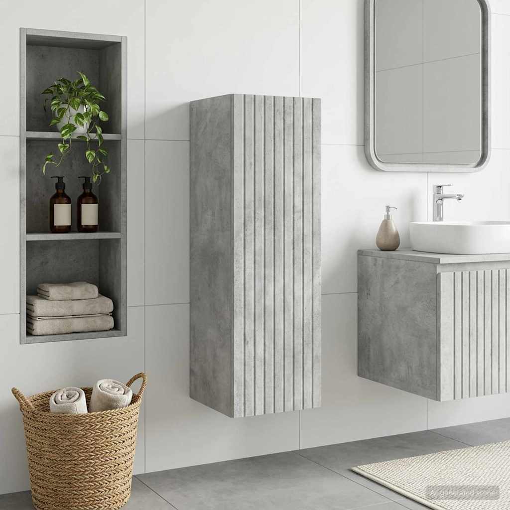 vidaXL Wall-mounted Bathroom Cabinet Concrete Grey 33 x 34.5 x 100 cm 1