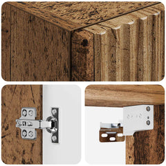 vidaXL Wall-mounted Bathroom Cabinet Old Wood 33 x 34.5 x 100 cm 6