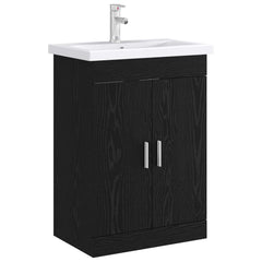 vidaXL Bathroom Under Sink Cabinet Black Oak 78.5 x 37.5 x 81 cm 3