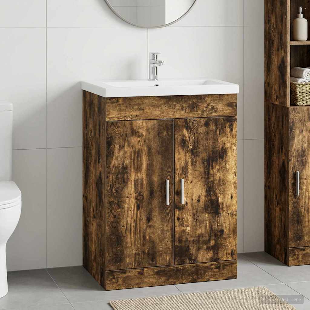 Bathroom under Sink Cabinet Smoked oak