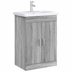 vidaXL Bathroom Under Sink Cabinet Grey Sonoma 78.5 x 37.5 x 81 cm 3