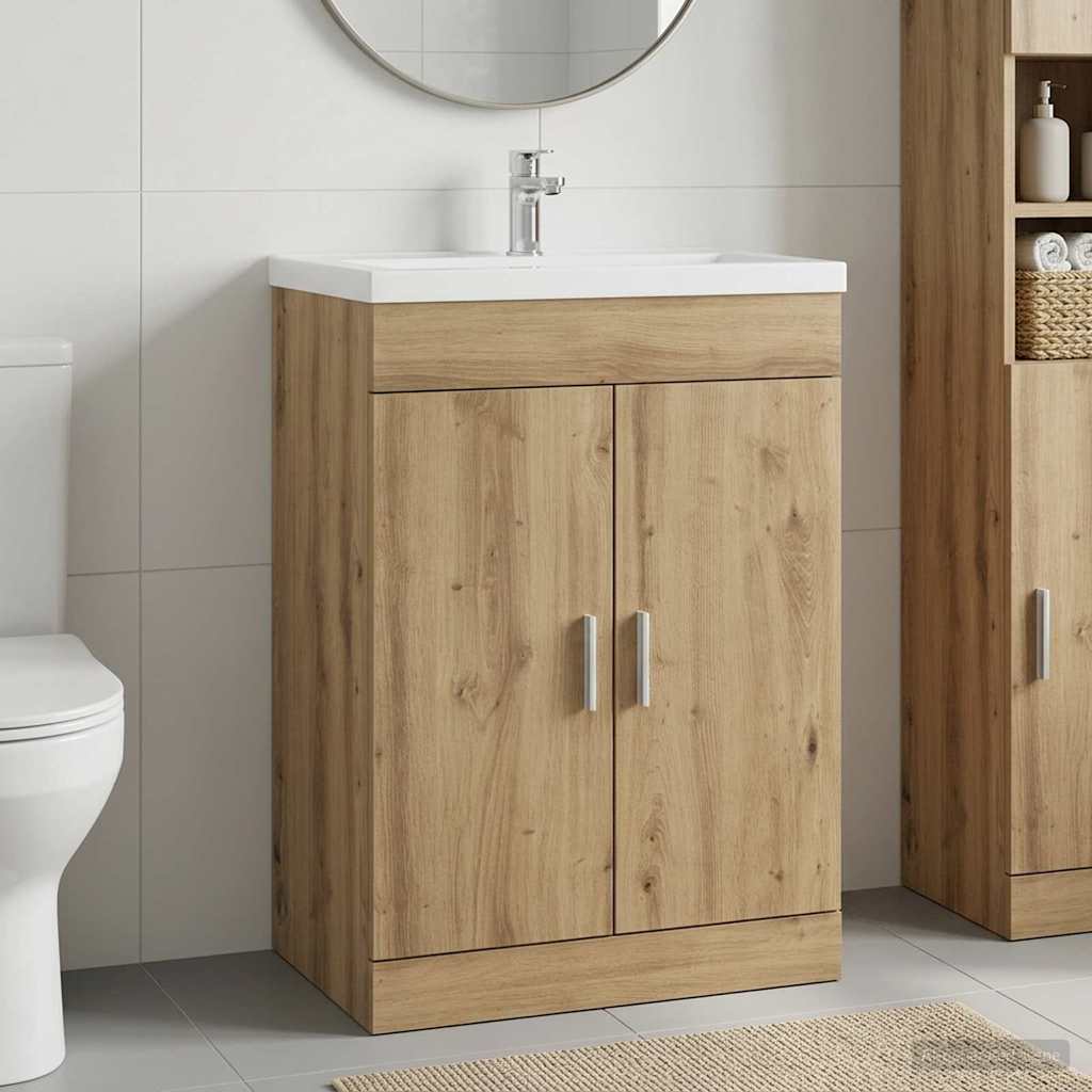 vidaXL Bathroom Under Sink Cabinet Artisan Oak 78.5 x 37.5 x 81 cm 1