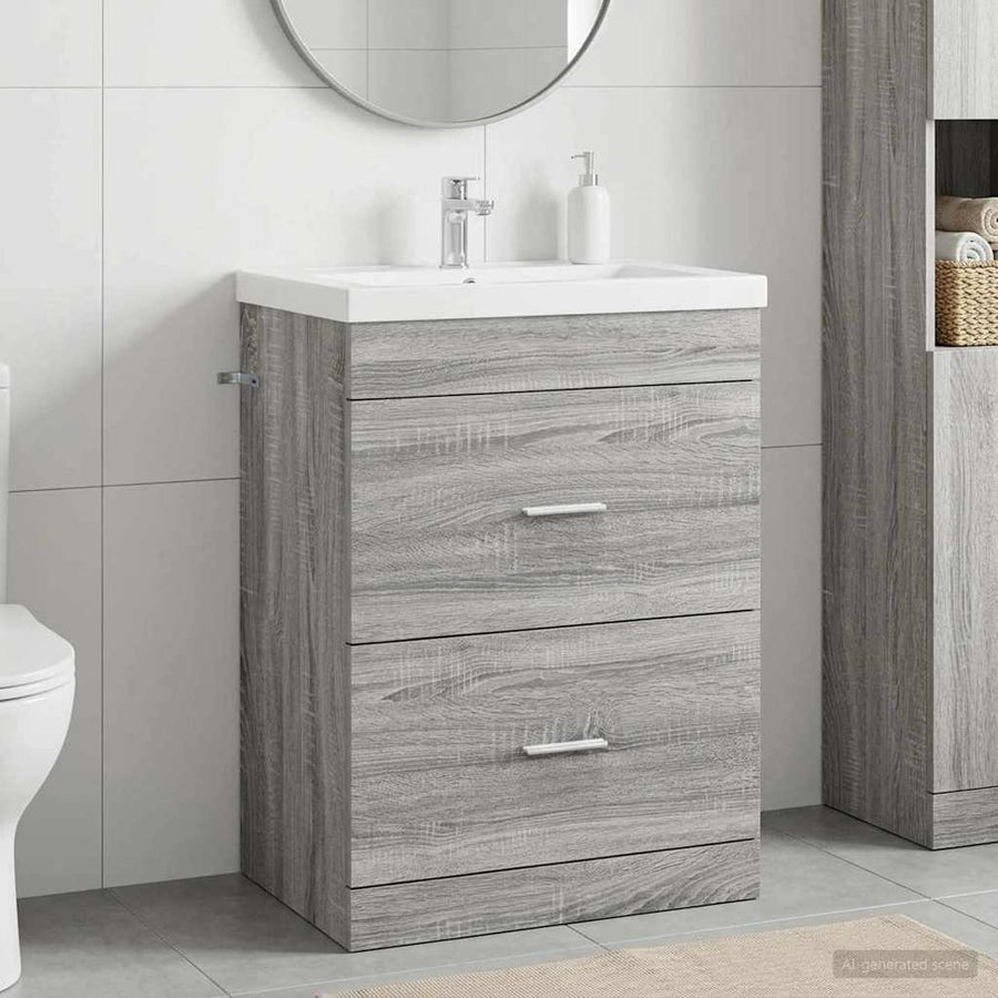 Bathroom Under Sink Cabinet Grey Sonoma