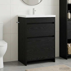 Bathroom under Sink Cabinet Black oak