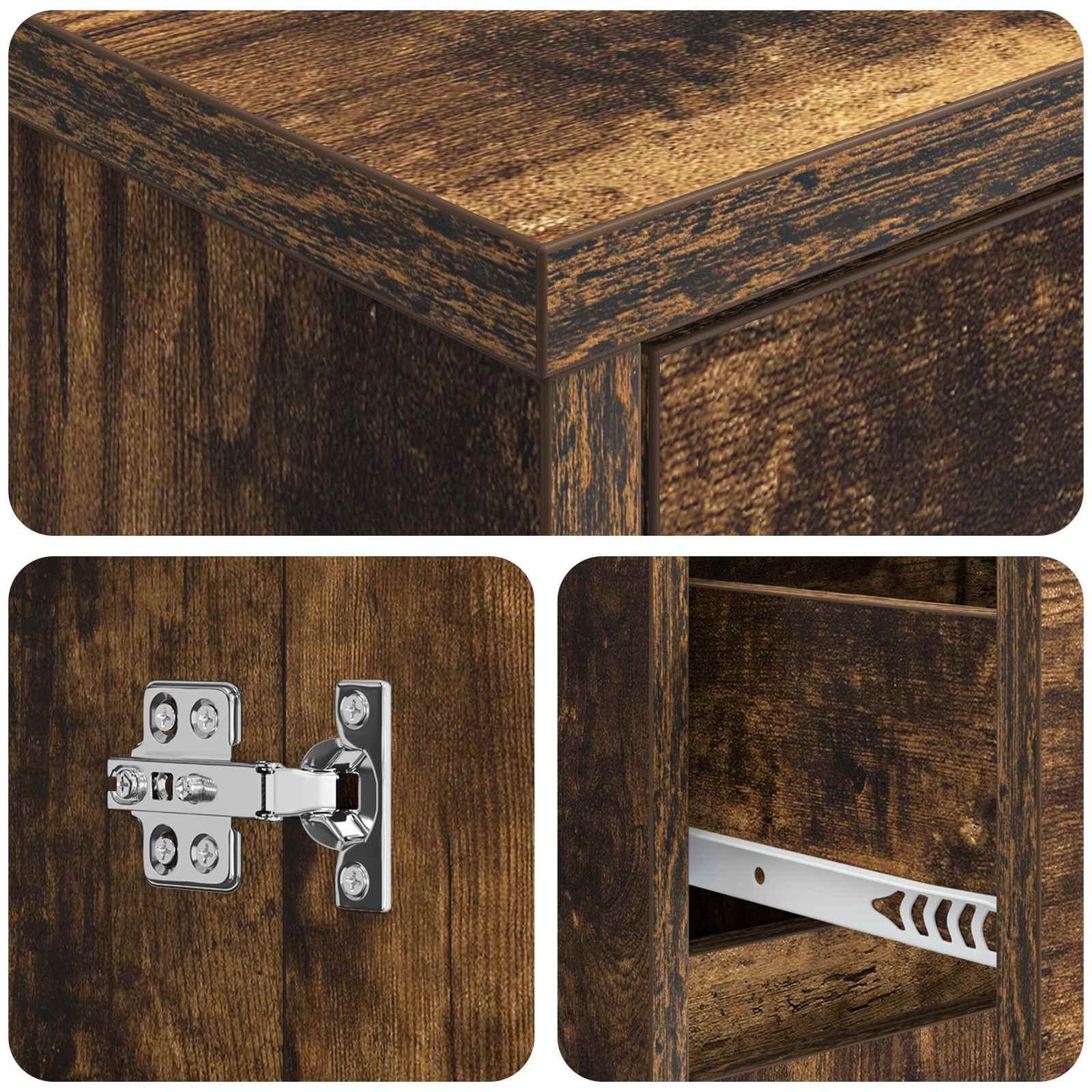 vidaXL Wall-mounted Sink Vanity Smoked Oak 35 x 20 x 81 cm 6