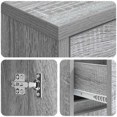 vidaXL Wall-mounted Sink Vanity Grey Sonoma 35 x 20 x 81 cm 6