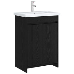vidaXL Bathroom Under Sink Cabinet Black Oak 56 x 37.5 x 81 cm 3