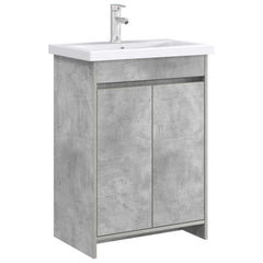 vidaXL Bathroom Under Sink Cabinet Concrete Grey 56 x 37.5 x 81 cm 3