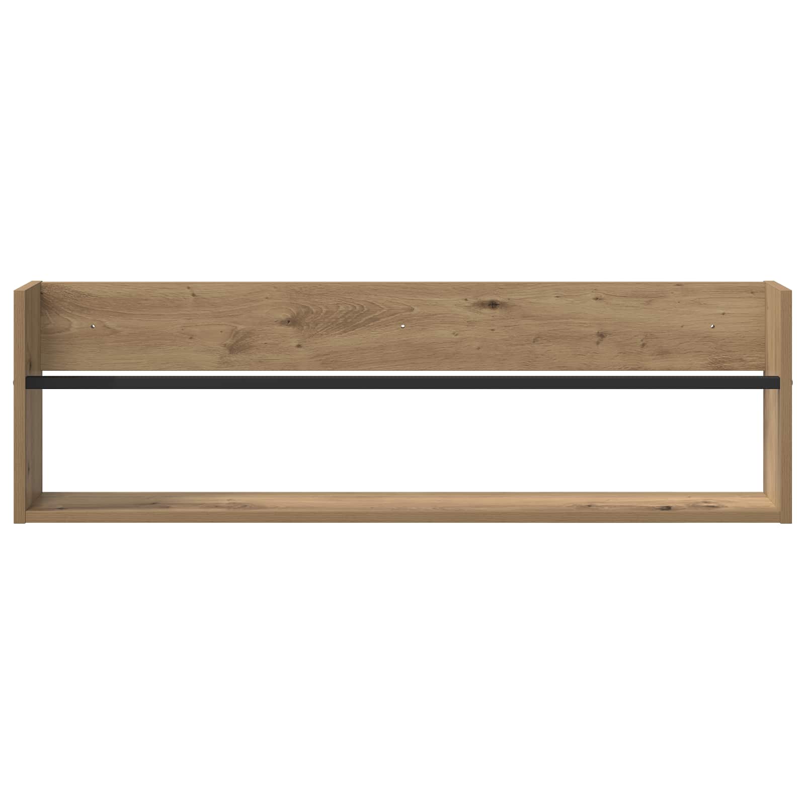 vidaXL Magazine Rack with Shelf 2 pcs Artisan Oak 100 x 12 x 30 cm 6